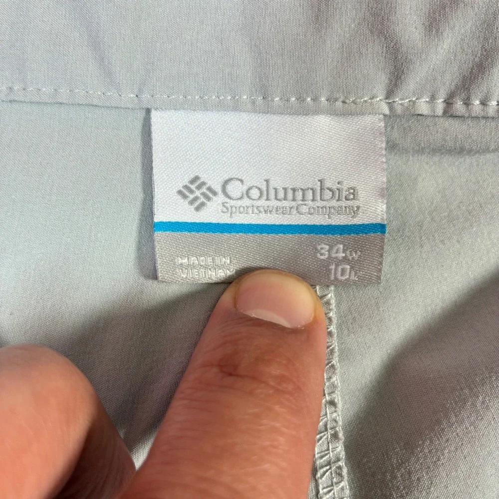 Columbia PFG Fishing Shorts Mens 34 Gray Performance Utility Hiking